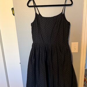 Isaac Mizrahi Black Swiss Dot Spaghetti Strap Mini Dress